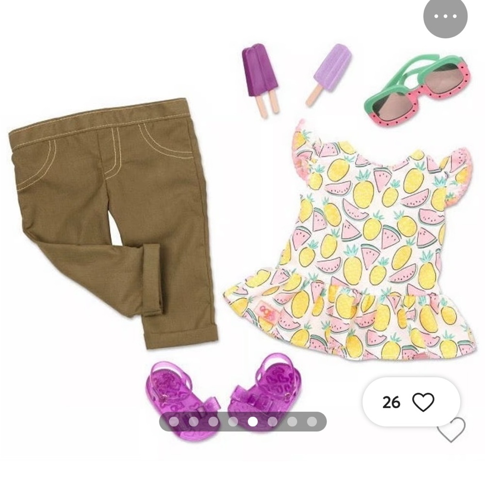 Our Generation Cutie Fruity Outfit for 18" Dolls O12 discontinued
